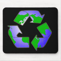Recycle Symbol with Earth Mousepad