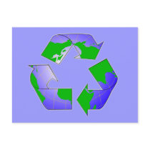 Recycle Symbol with Earth Postcard