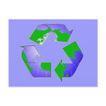 Recycle Symbol with Earth Postcard
