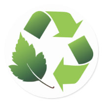 RECYCLE SYMBOL WITH LEAF STICKER