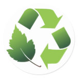 RECYCLE SYMBOL WITH LEAF stickers