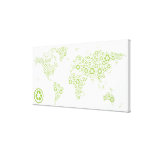 Recycle symbols used to create the planet stretched canvas prints