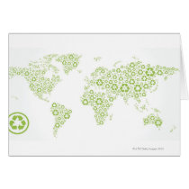 Recycle symbols used to create the planet greeting card