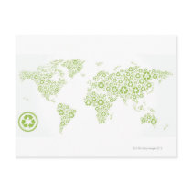 Recycle symbols used to create the planet post card