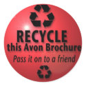 RECYCLE THIS BROCHURE stickers