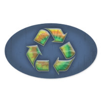 Recycle - Tie-Dye Oval Stickers