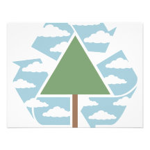 Recycle - Tree -1 Personalized Announcement