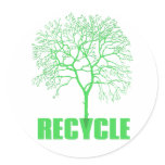 Recycle Tree Round Stickers