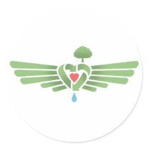 Recycle Winged Heart Stickers