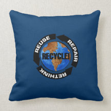 Recycle World Throw Pillow