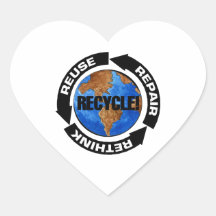Recycle Worldt Heart Sticker