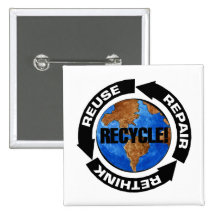 Recycle Worldt Pinback Buttons