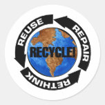 Recycle Worldt Round Stickers