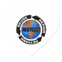 Recycle Worldt Heart Sticker