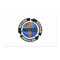Recycle Worldt Rectangle Sticker