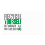 Recycle Yourself Organ Donor Business Cards