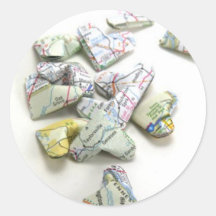Recycled Atlas Origami Hearts Sticker