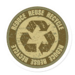 Recycled Grunge Round Sticker