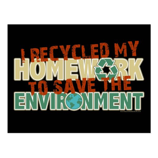 Recycled Homework Post Card