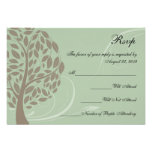 Recycled Sage Green/Brown Stylized Eco Tree RSVP Custom Invitation