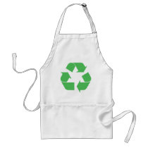 Recycled symbol aprons