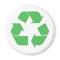 Recycled symbol refrigerator magnets