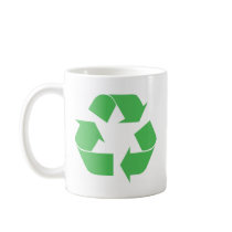 Recycled symbol mugs