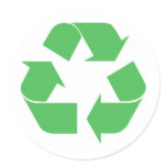 Recycled symbol round stickers