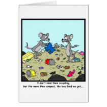 Recycling and Composting: Rat Cartoon Greeting Card