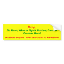 Recycling Bin Stickers Bumper Sticker