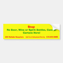 Recycling Bin Stickers Bumper Sticker