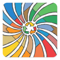 Recycling Square Sticker