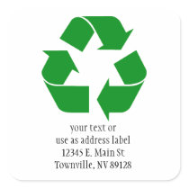Recycling Symbol - Green Sticker