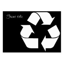 Recycling Symbol - White (For Black Backgrounds) Business Card Templates
