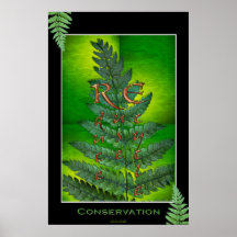 RECYLE, REUSE, REDUCE Environment Fern Art Poster