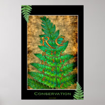 RECYLE, REUSE, REDUCE Environment Fern Art Poster