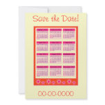 Red 2011 Year at a Glance Calendar Invitations