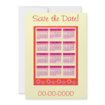 Red 2011 Year at a Glance Calendar Invitations