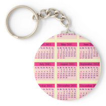 Red 2011 Year at a Glance Calendar Keychains