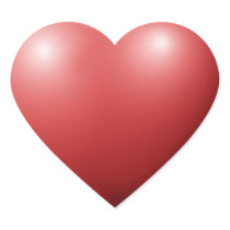 Red 3D Love-Heart Romantic Heart-shaped Stickers