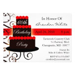 Red 60th Birthday Party Invitations
