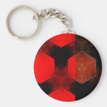 Red Abstract Keychain