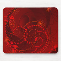 red abstract mouse mat