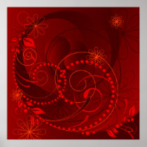 red abstract poster