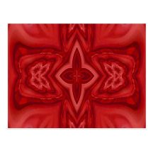 Red abstract wood cross postcards