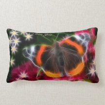 Red Admiral Butterfly Fractal Pillows