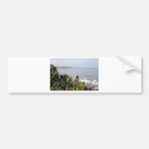 Red Admiral Butterfly On The Flower With A Sea In Bumper Sticker