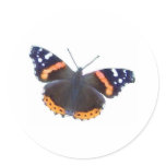 Red Admiral Butterfly Round Stickers