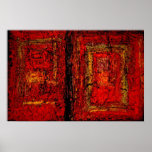 Red African Abstract Painting Art Print Poster
