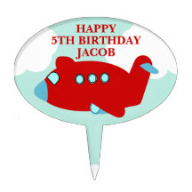 Red Airplane Cake Topper